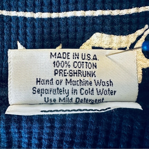 Vintage Hard Tail USA crop top logo blue heart thermal long sleeve raw edge - Picture 10 of 12